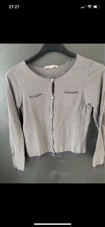 Gilet gris rayée enfant