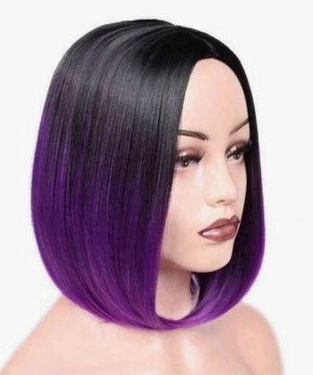 Perruque Femme Noir & Violet