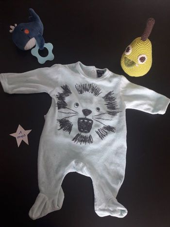 Pyjama lion bleu 1 mois