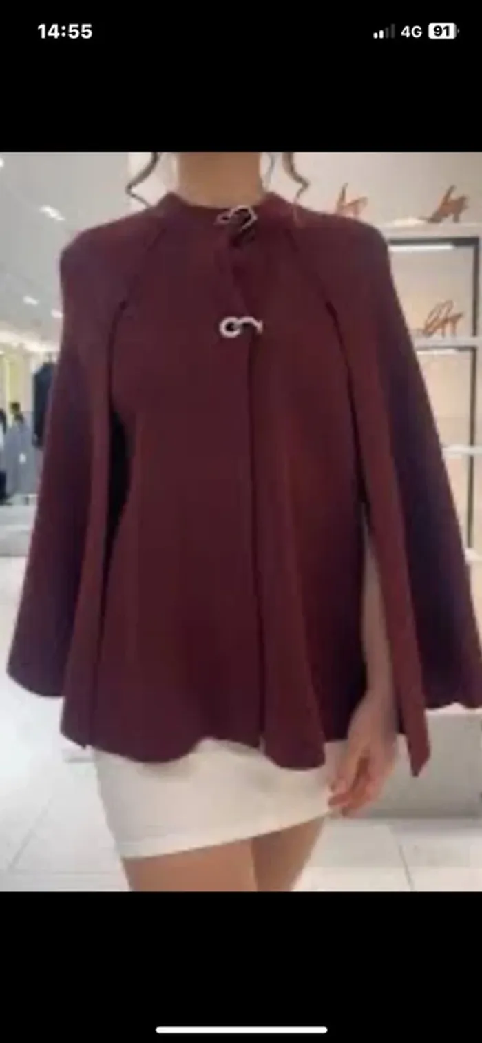 Cape bordeaux Zara taille L neuve   Très tendance