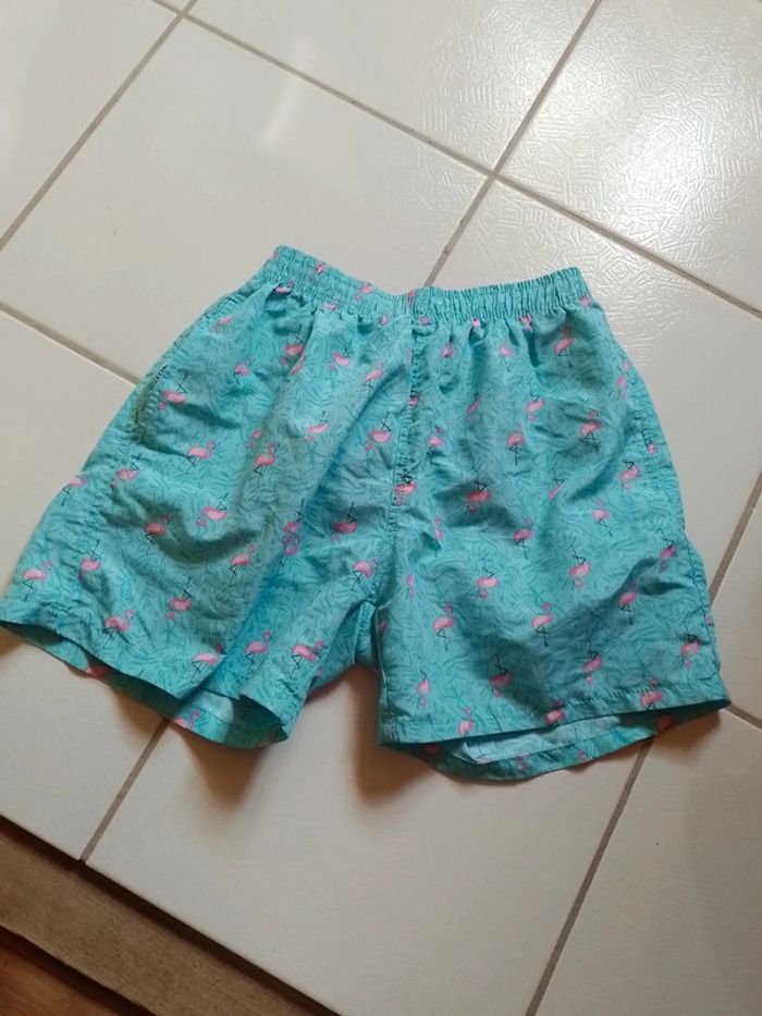 Short de plage femme Bleu ciel Motif flamands roses - photo numéro 7