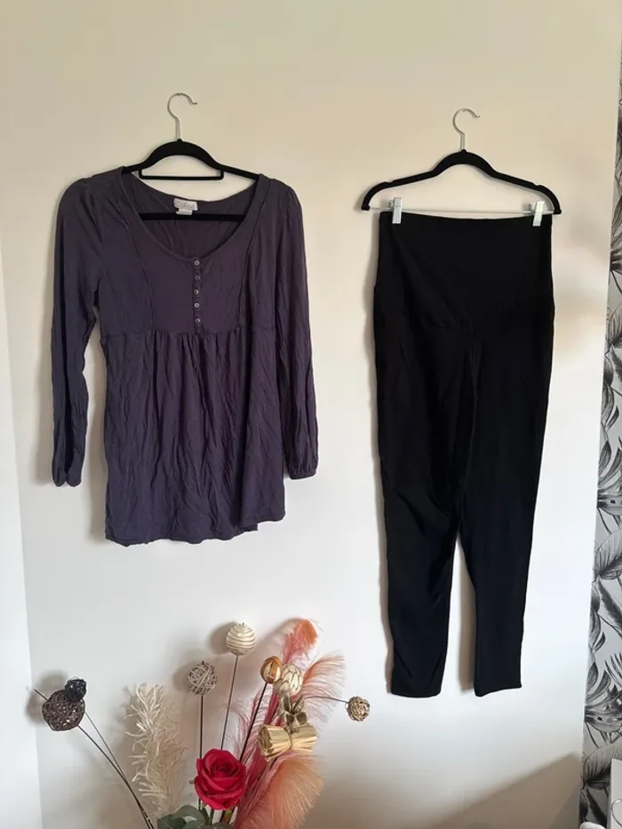 Ensemble lot pour femme enceinte, legging et haut