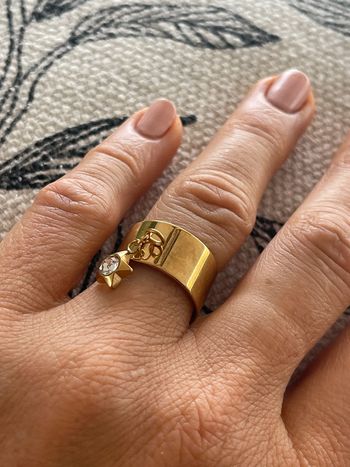 Bague inox doré