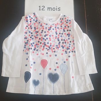 T-shirt ml coeurs 12 mois