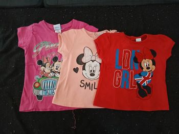 Lot de 3 t-shirts minnie 12 mois fille