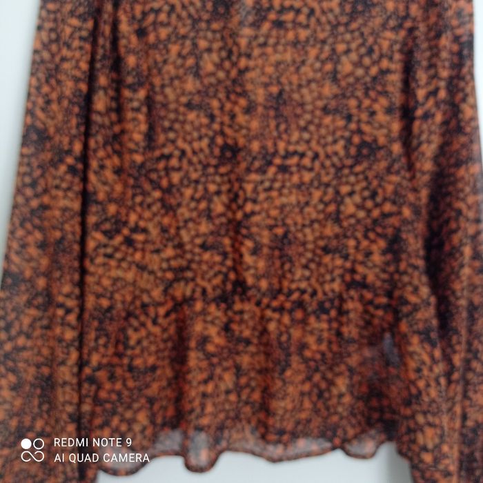 Blouse marron à motifs orangés t40 - photo numéro 4