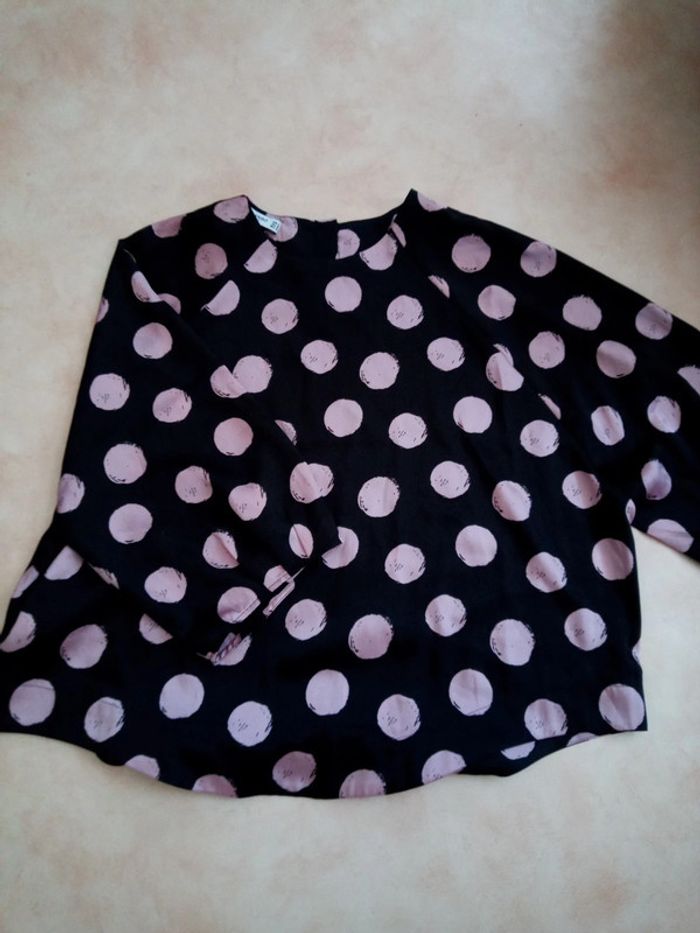 Blouse large à pois