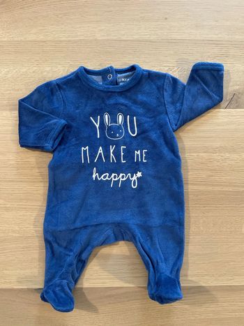 Pyjama épais bleu kiabi 1 mois