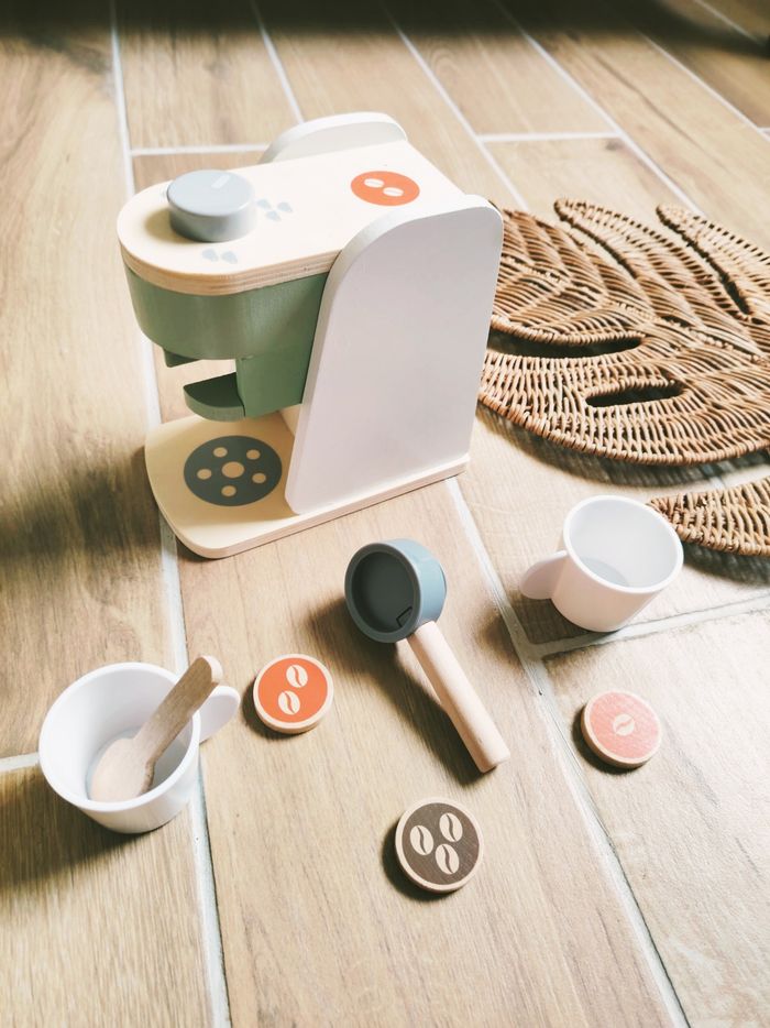 🍵Dinette cafetière expresso en bois avec dosettes et accessoires - photo numéro 2