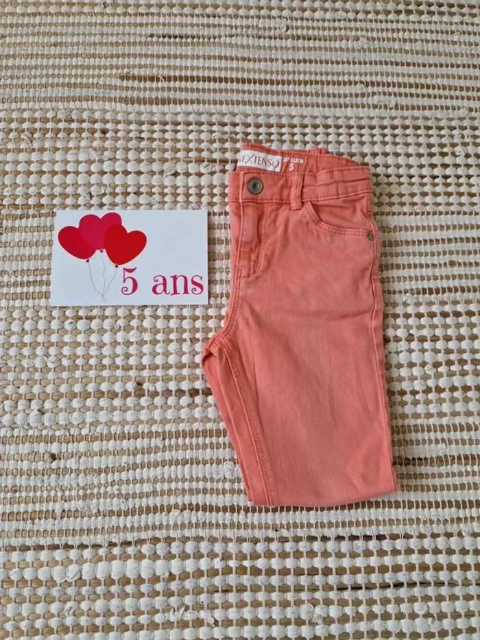 Jean fille 5 ans abricot