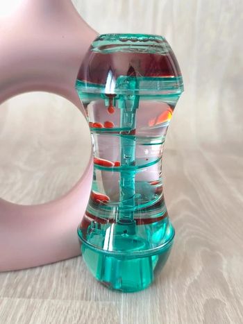 Sablier à huile en spirale apaisant vert et rouge