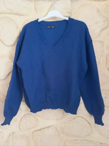 Pull bleu col V Shein – Taille S