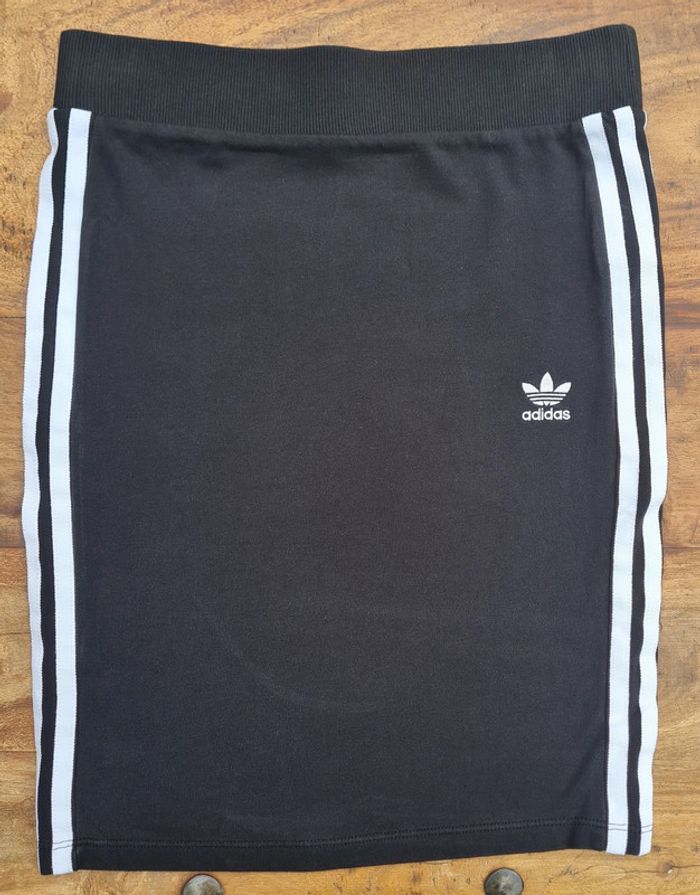 Mini Jupe Crayon, 3 Bandes Adidas, Taille 34 - photo numéro 3