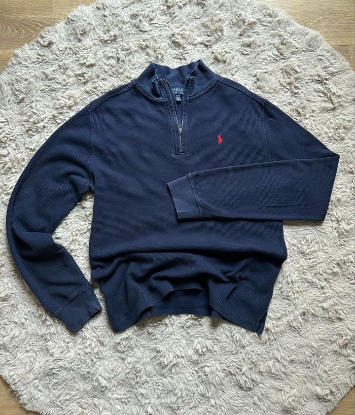 Sweat zippé 1/4 Ralph Lauren XL homme blue navy - photo numéro 6