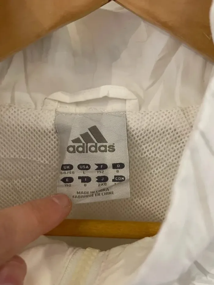 Track jacket Adidas blanche Real Madrid Mens L - photo numéro 7