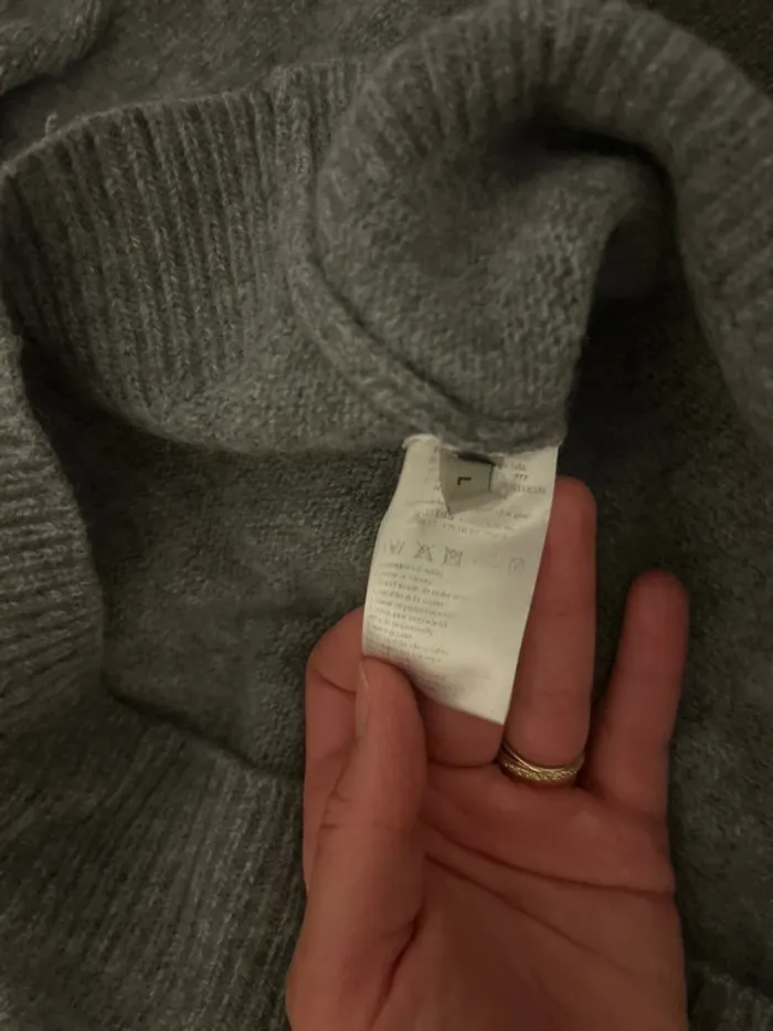 Pull avec de laine col bouton gris homme, Throttleman taille L - photo numéro 4