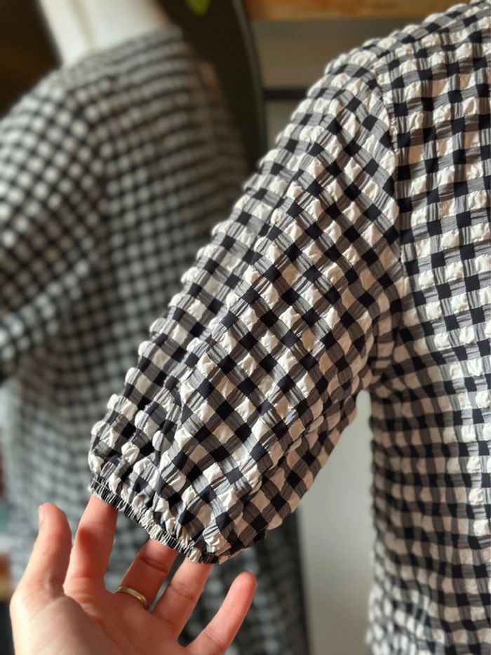 Robe à carreaux noire et blanche Zara taille XS oversize - photo numéro 6