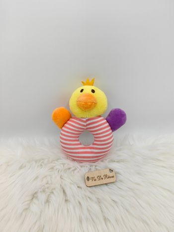 Hochet poussin canard multicolore rayures