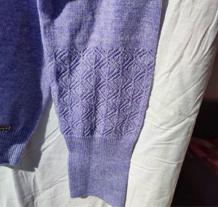 Pull fin couleur parme pour femme taille S, Diane Laury - photo numéro 5