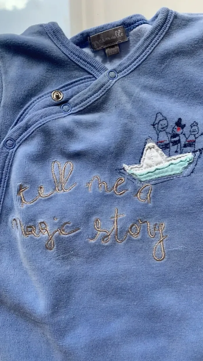 Pyjama 6 mois velours - photo numéro 3