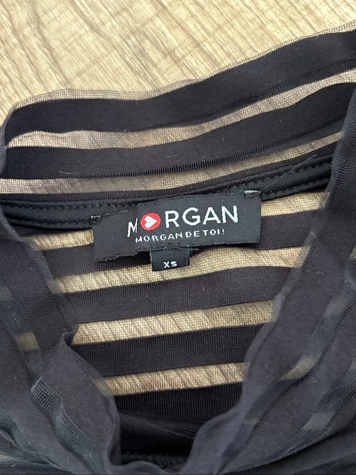 Haut noir transparent à manches longues Morgan taille XS TBE - photo numéro 10