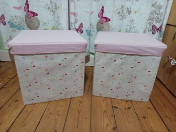 Lot de 2 Tabourets pouf de rangement