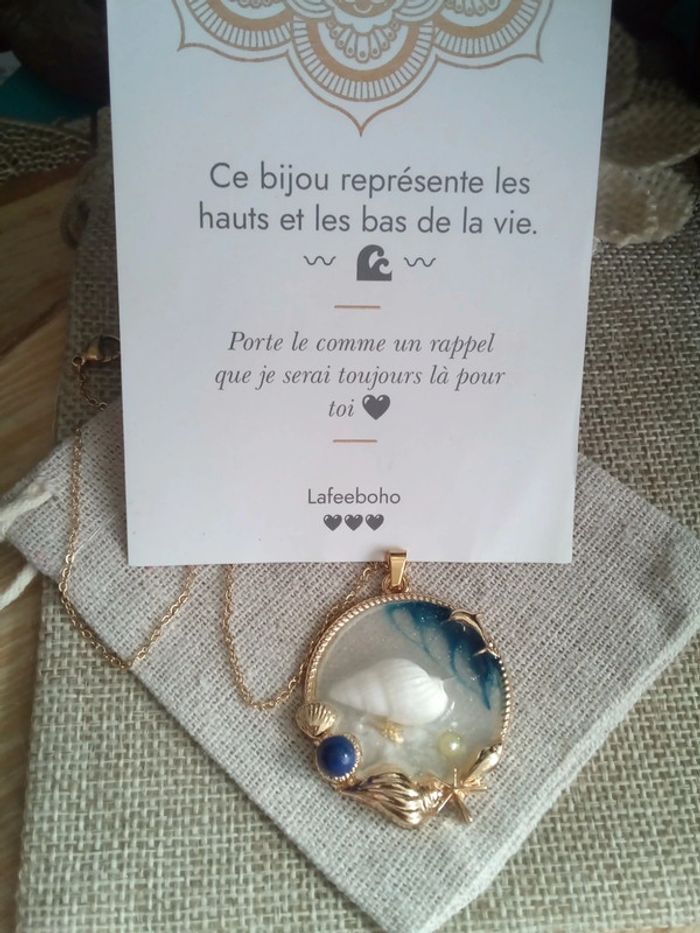 Collier vague de la vie + carte - photo numéro 5