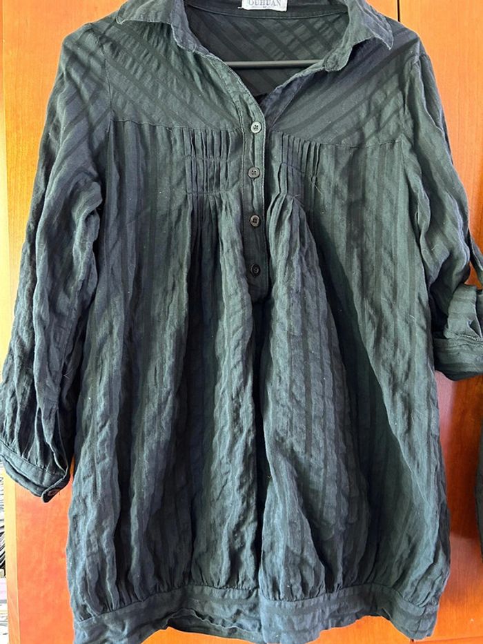 Blouse manches longues noire 38 Ouhuan