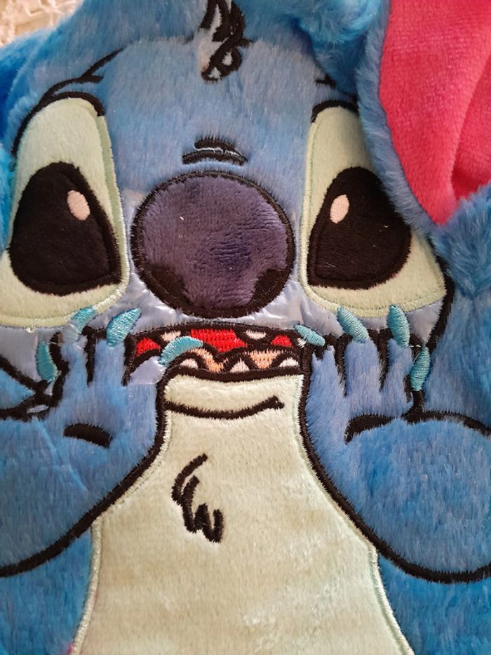 Sac à dos en tissus(style peluche) Stitch, pour enfant, bleu - photo numéro 2