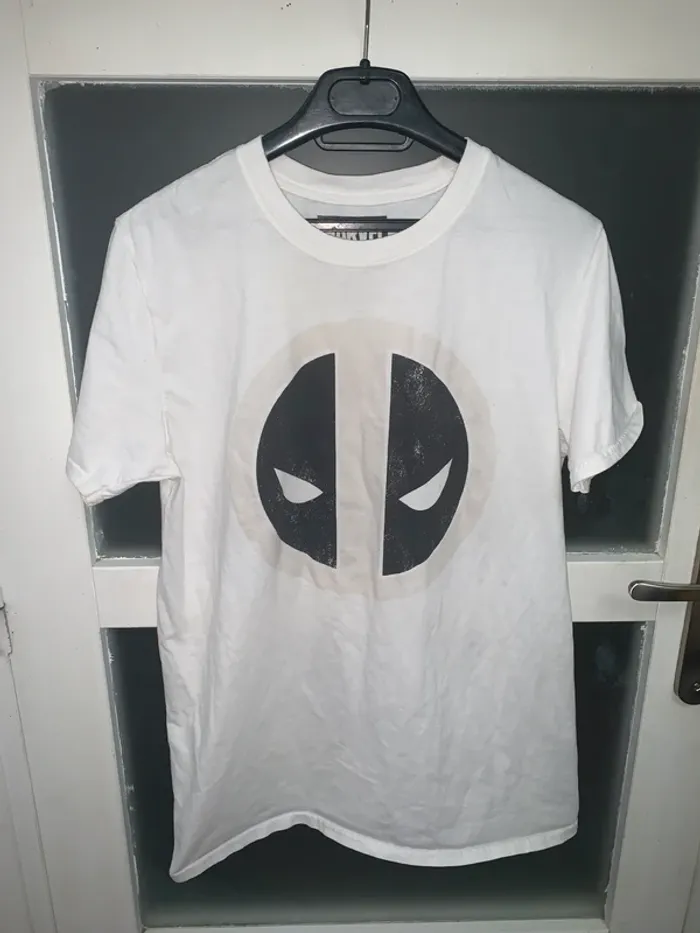 T-shirt blanc Deadpool logo vintage Marvel