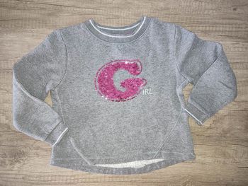 Pull / Sweat fille 4 ans Orchestra gris avec sequins rose