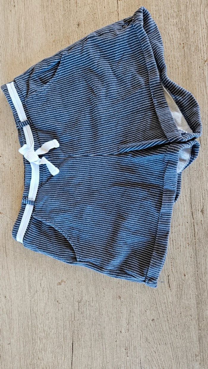 Short classique bleu foncé ligné blanc, élastique, Okaïdi, 14 ans, nickel - photo numéro 3