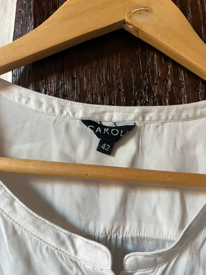 Blouse blanche élégante en soie - Caroll - taille 40 - photo numéro 4
