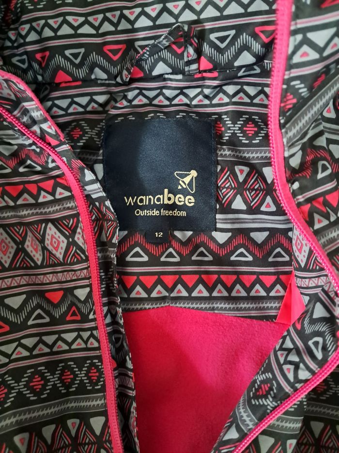 Manteau de ski a motifs noir gris et rose - photo numéro 3