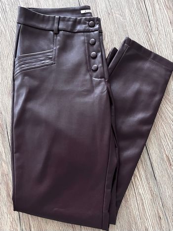 Pantalon cuir  marron 