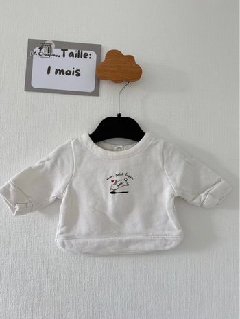 Pull blanc - taille 1 mois 🌸