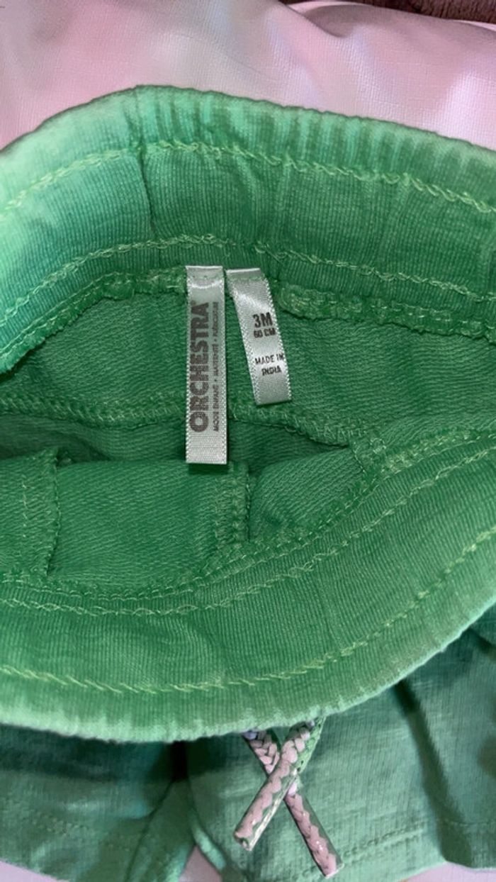 Lot de 3 short bleu et vert 3 mois orchestra / Disney / absorba - photo numéro 4