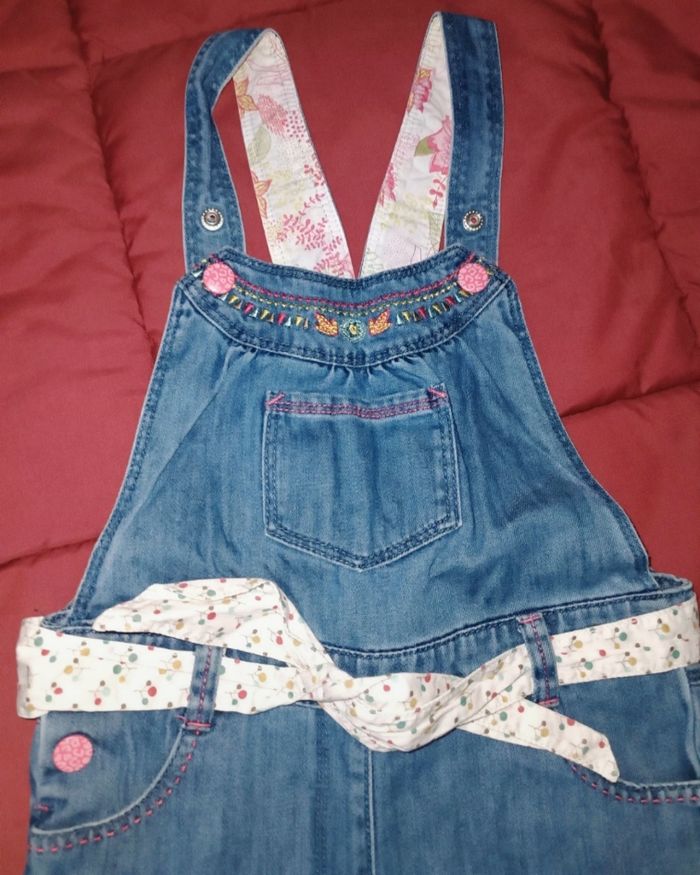 Salopette/Combi short en jean, La Compagnie des Petits, 24 mois/2 ans - photo numéro 4