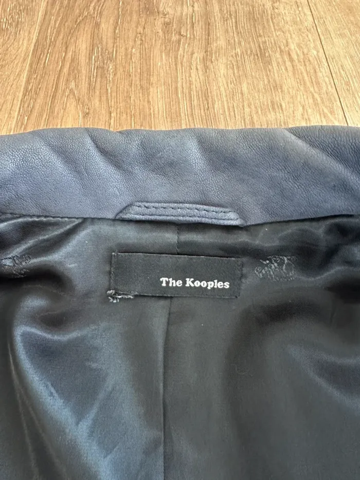 Perfecto The Kooples gris bleu taille 40 en daim - photo numéro 9