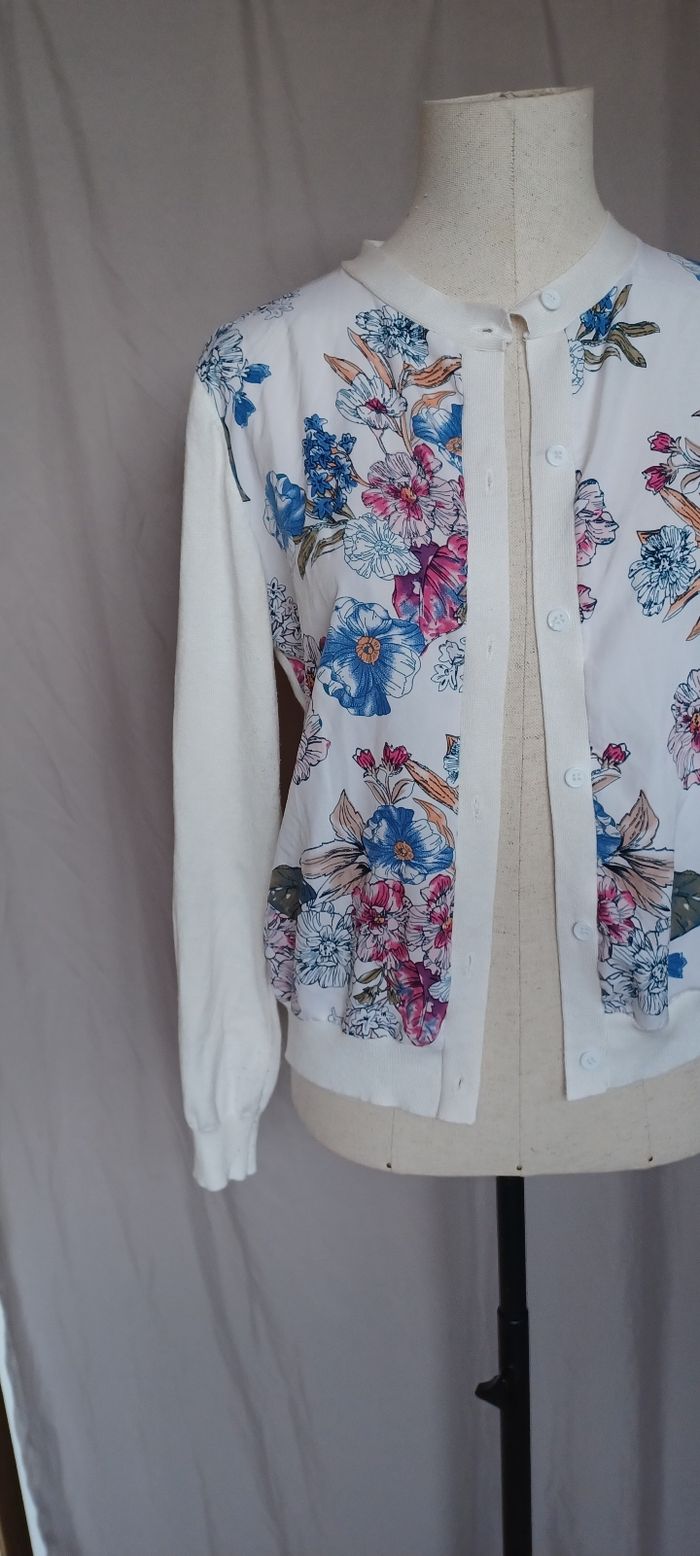 Très joli gilet 2 matière femme T S - photo numéro 3