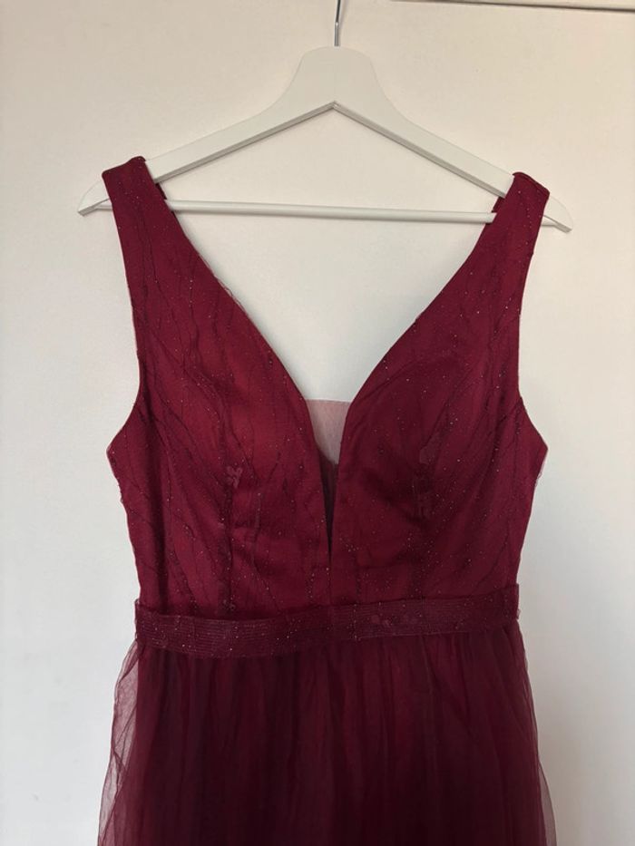 Robe longue bordeaux fendue Shein - photo numéro 3