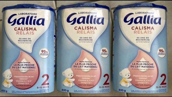 JE VENDS O3 BOITES DE LAIT GALLIA CALISMA RELAIS 2