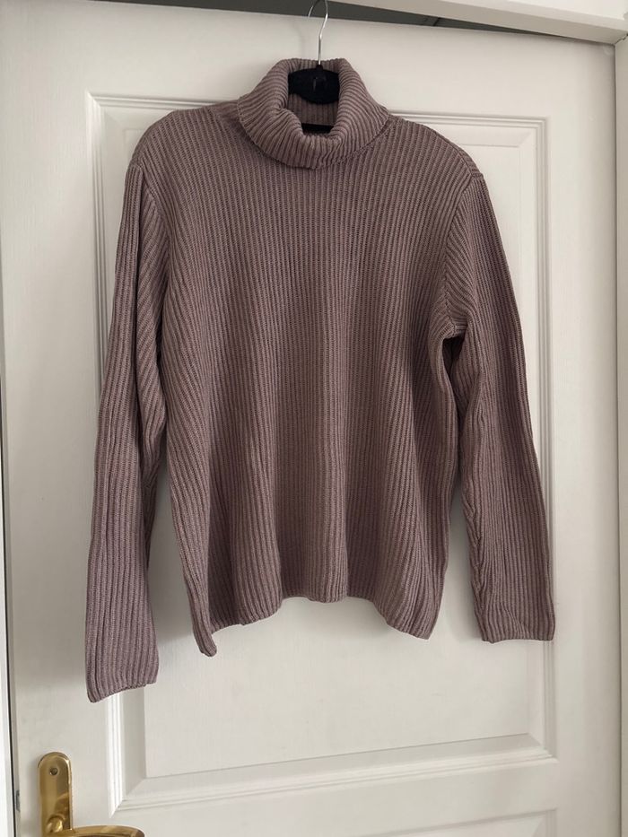 Pull côtelé col roulé H&M couleur vieux lilas