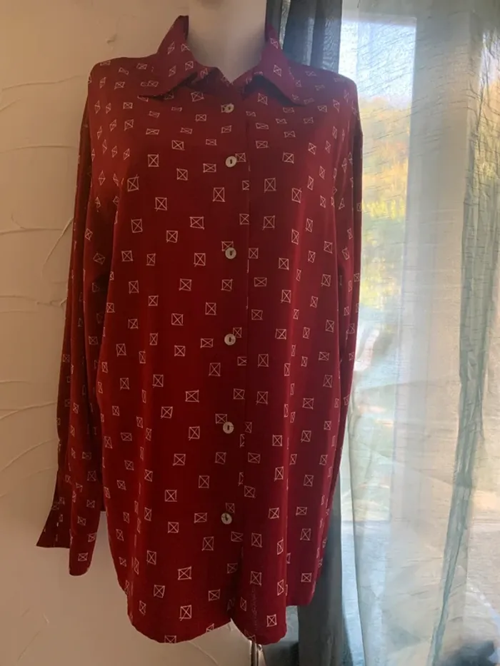 Chemise à motif Rodier taille 46 manches Longues