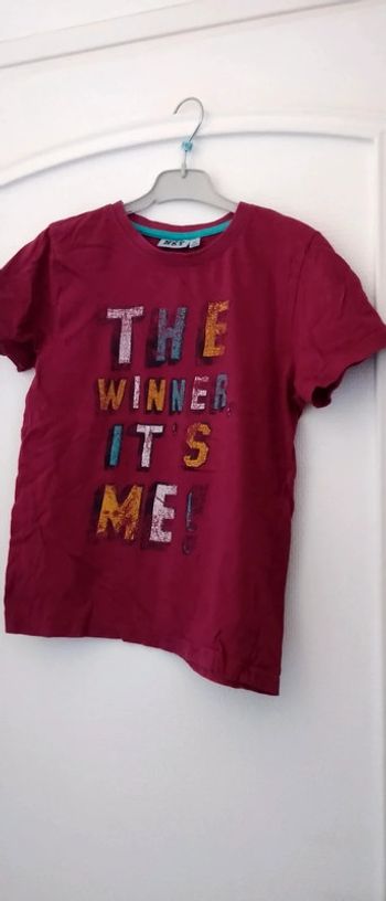 Tee shirt manches courtes the winner mauve garçon 10 ans NKY