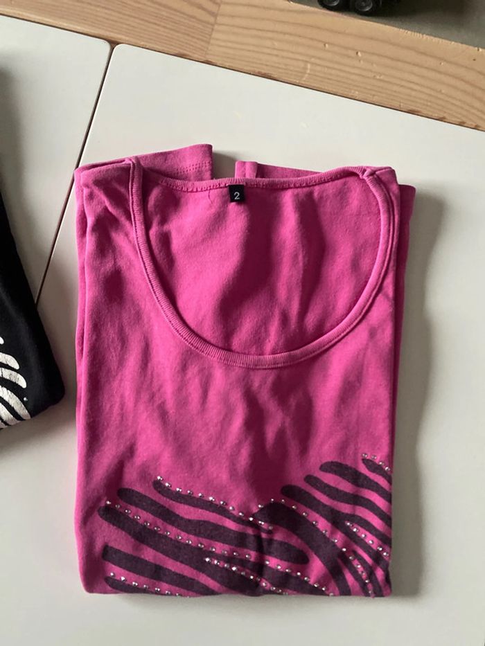Lot 2 t-shirt taille 2 (38/40) (M/L) - photo numéro 3