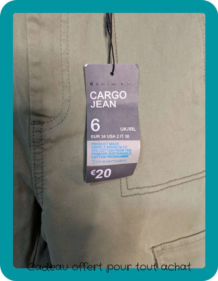 Jean cargo kaki Primark 34 - photo numéro 4