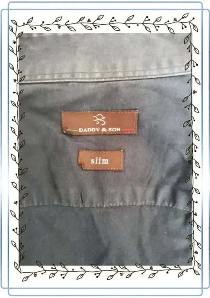 Chemise slim bleu "Daddy&son",col vieilli, taille S, bon état - photo numéro 4
