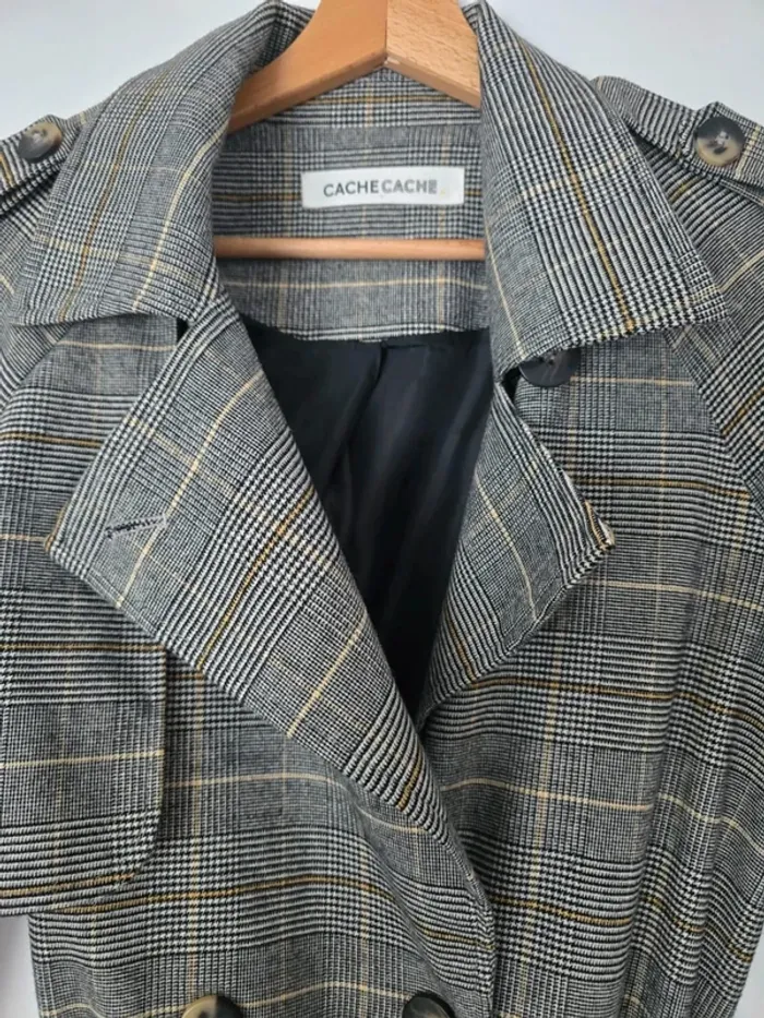 Manteau trench a carreaux - photo numéro 6