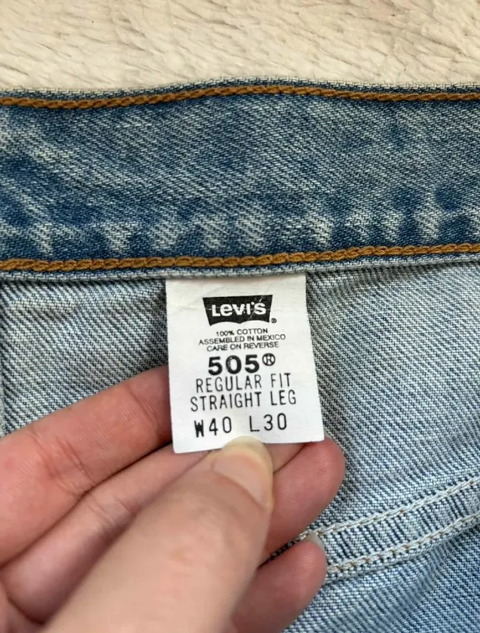 Jean Levi’s femme unisexe 505 Regular Fit straight droit taille haute 6XL/52 Bleu Mexico rare - photo numéro 8